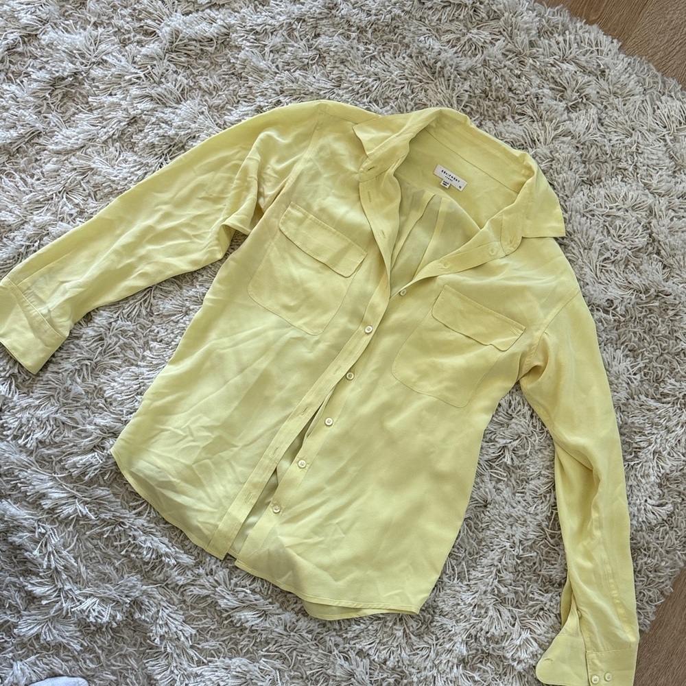 Equipment 100% silk Yellow Blouse
